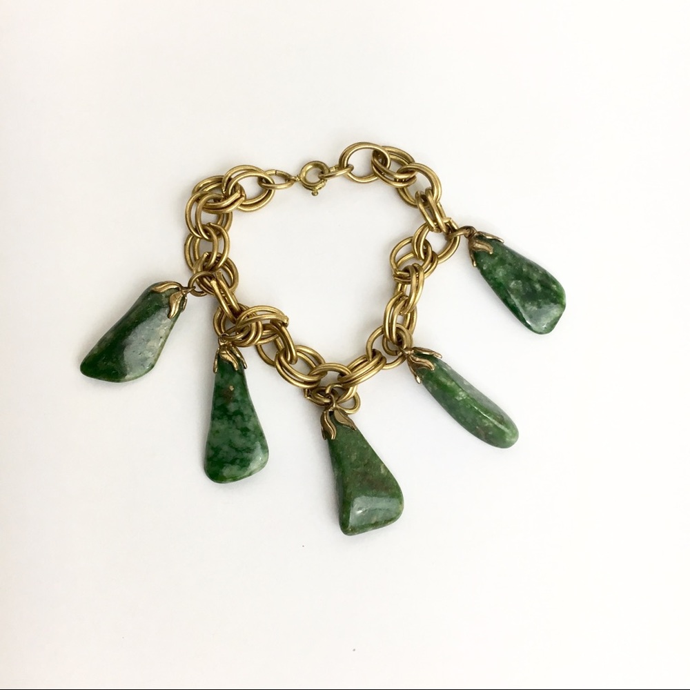 Emerald green and gold bracelet